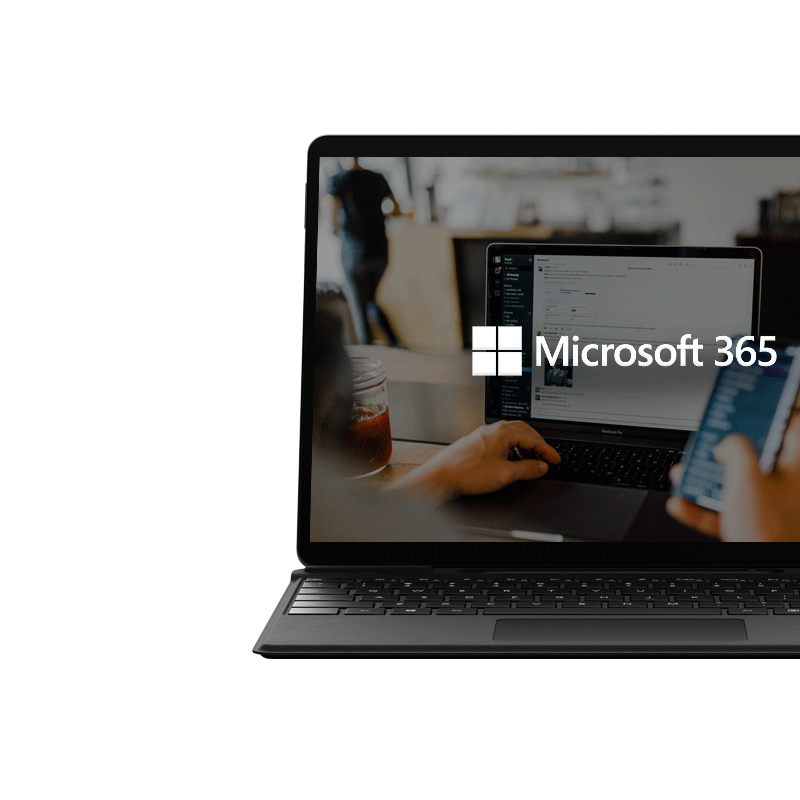 microsoft 365 collaboration tool laptop